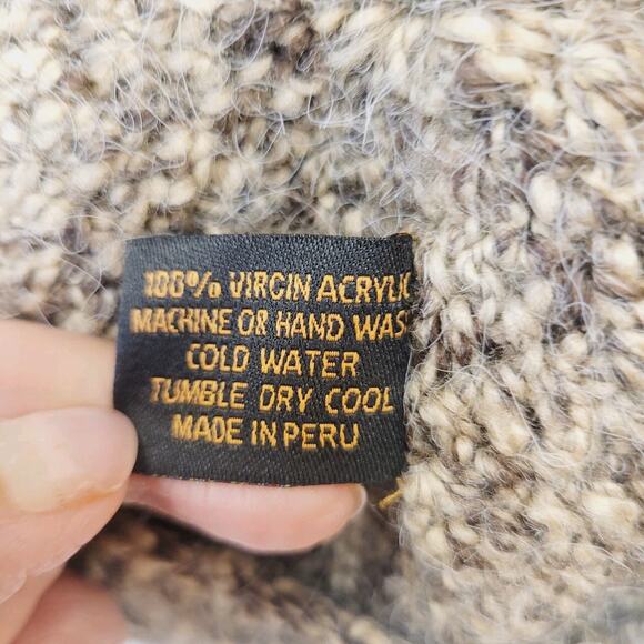 Peruvian Trading Company Hat Knit Owl Ear Flap Pom Pom Handmade Peru Cozy New - Picture 8 of 12